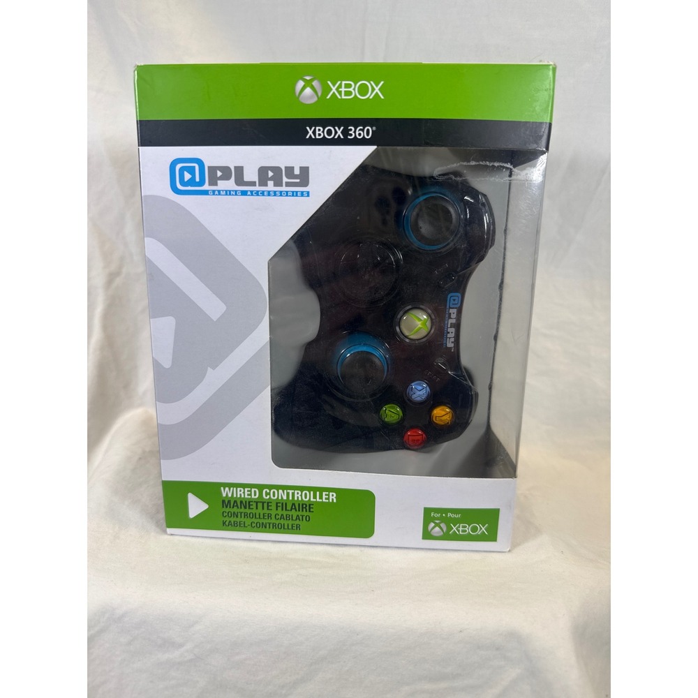 @Play Xbox 360 Wired Controller Smoke Black Translucent Microsoft Licensed NEW